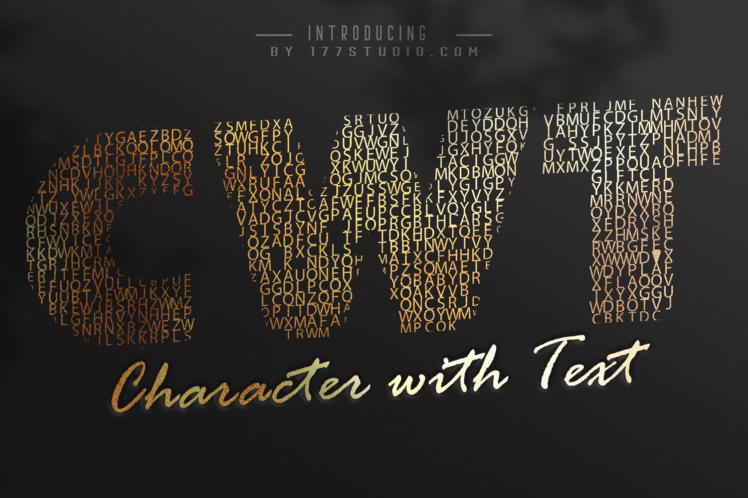Character with Text Font