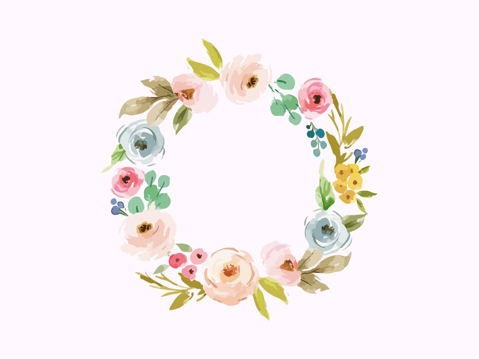 Watercolor Floral Clipart Vector Design