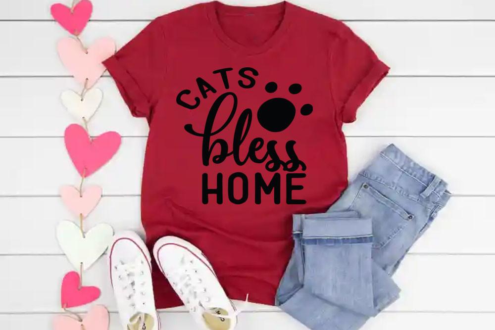 Cat Svg Design, Cats Bless Home