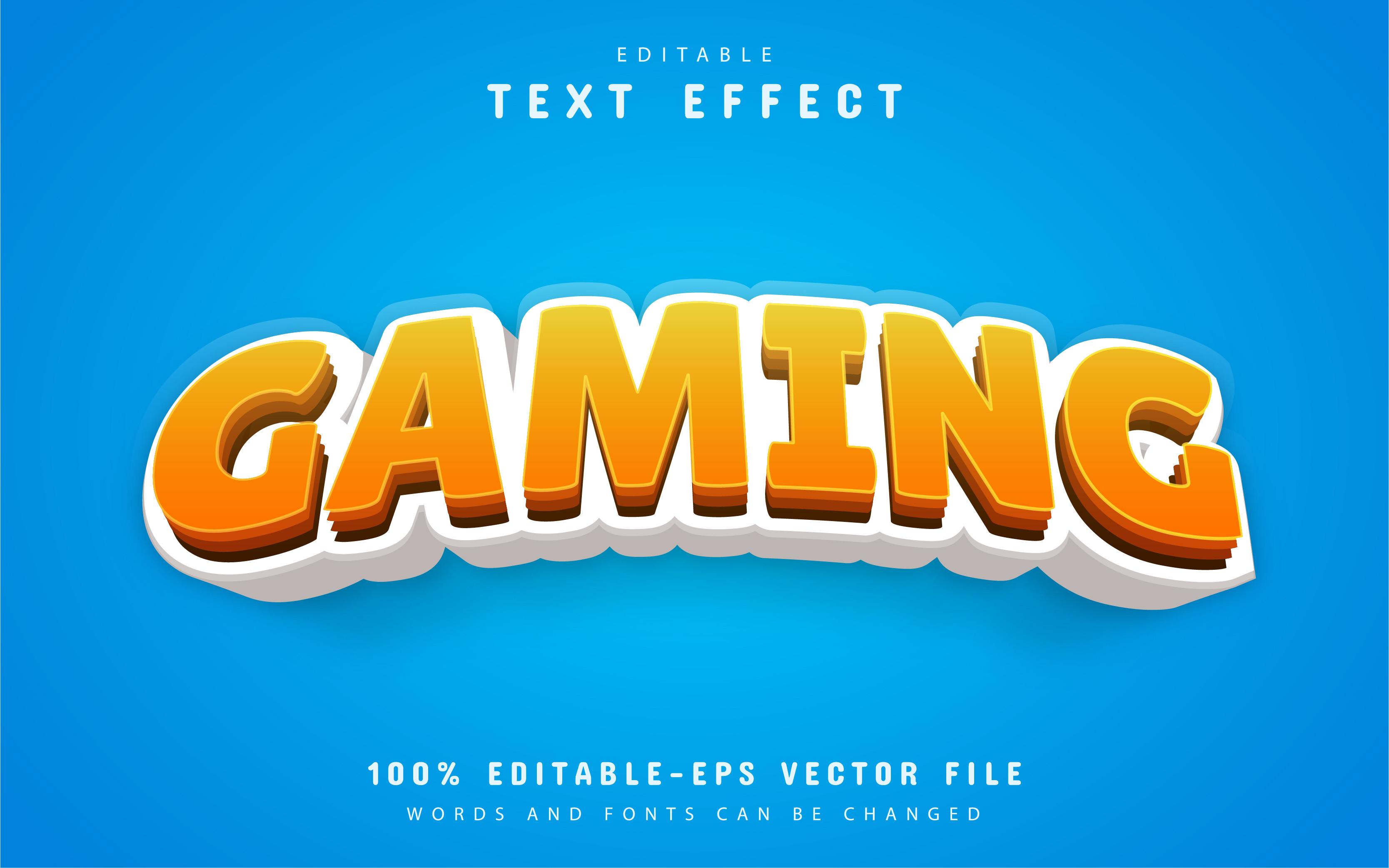 Gaming Text Effect Cartoon Style