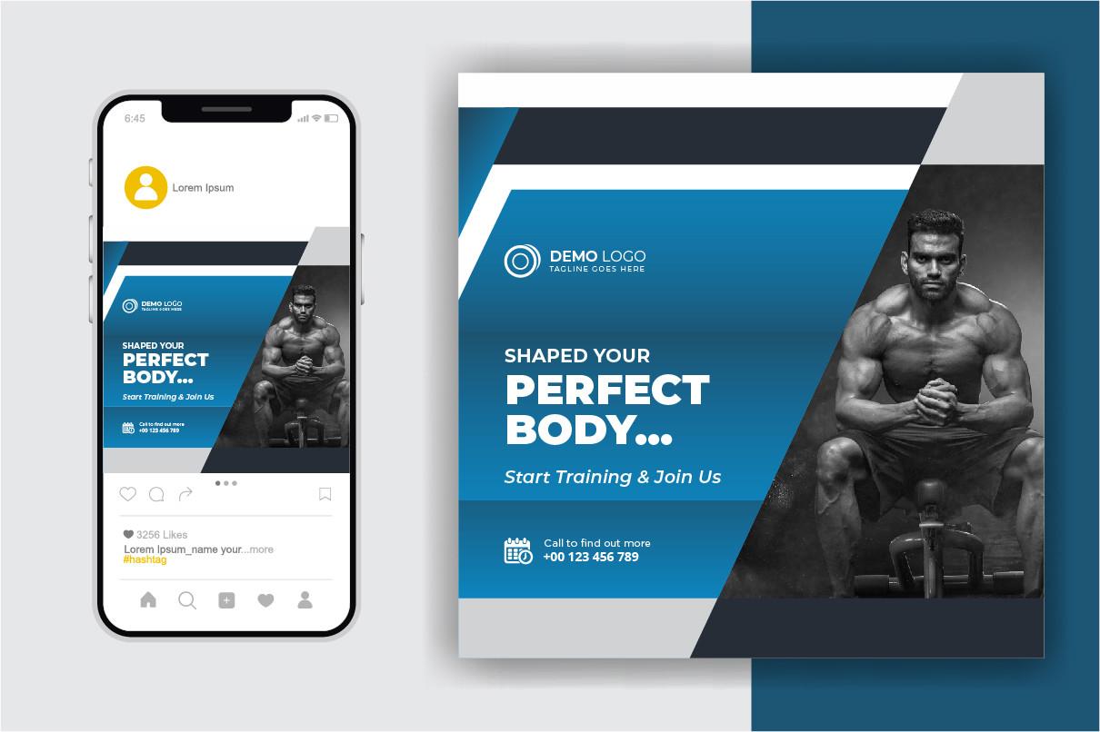 Gym & Fitness Social Media Post Template