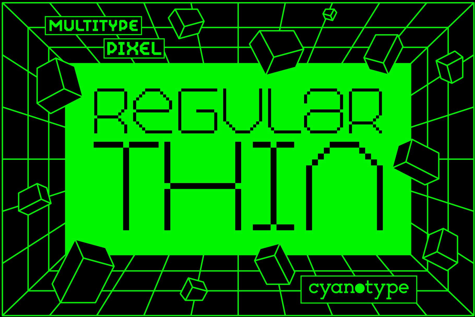 MultiType Pixel Thin Font