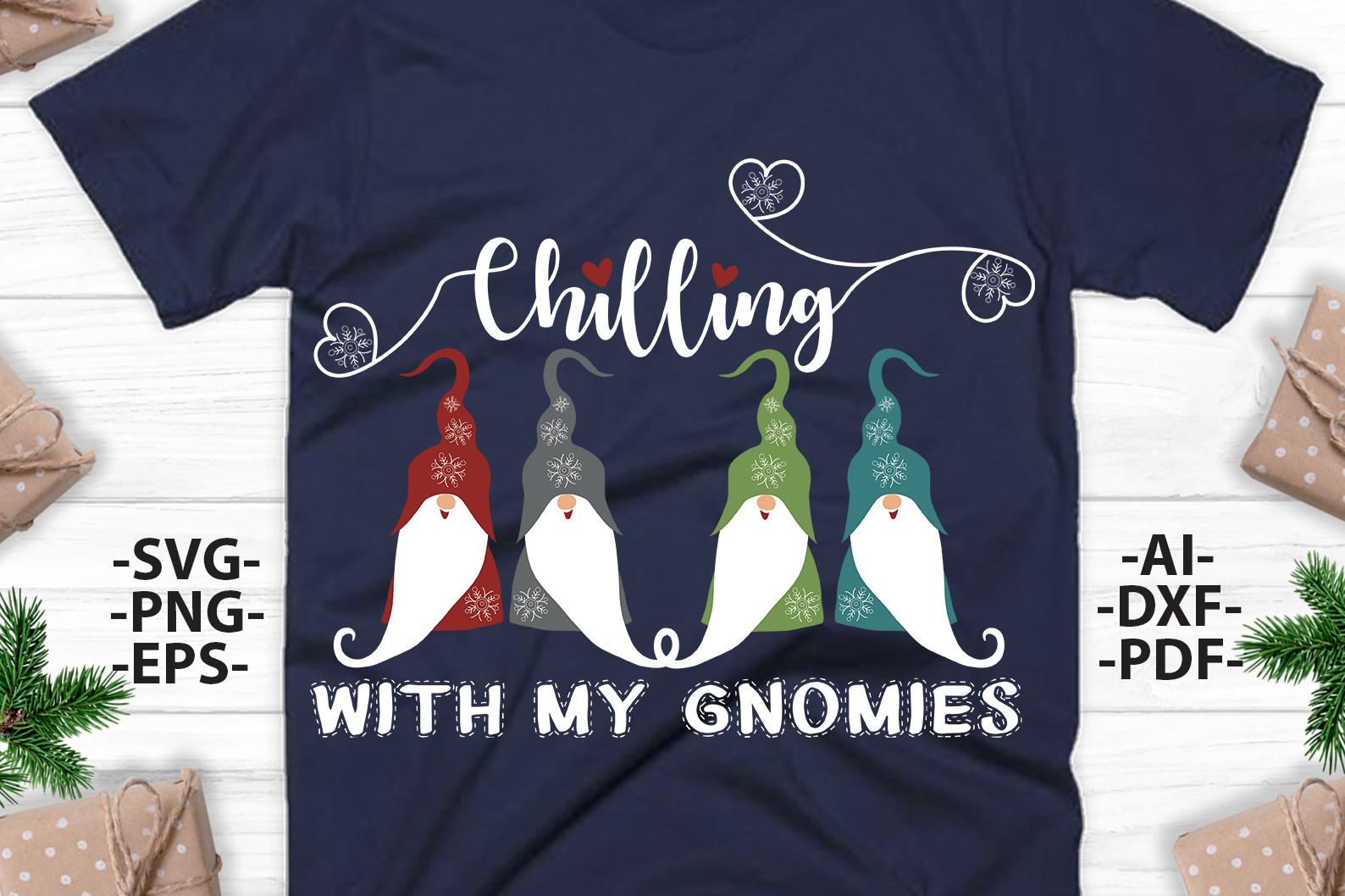 Chilling with My Gnomies Svg, Gnome Svg