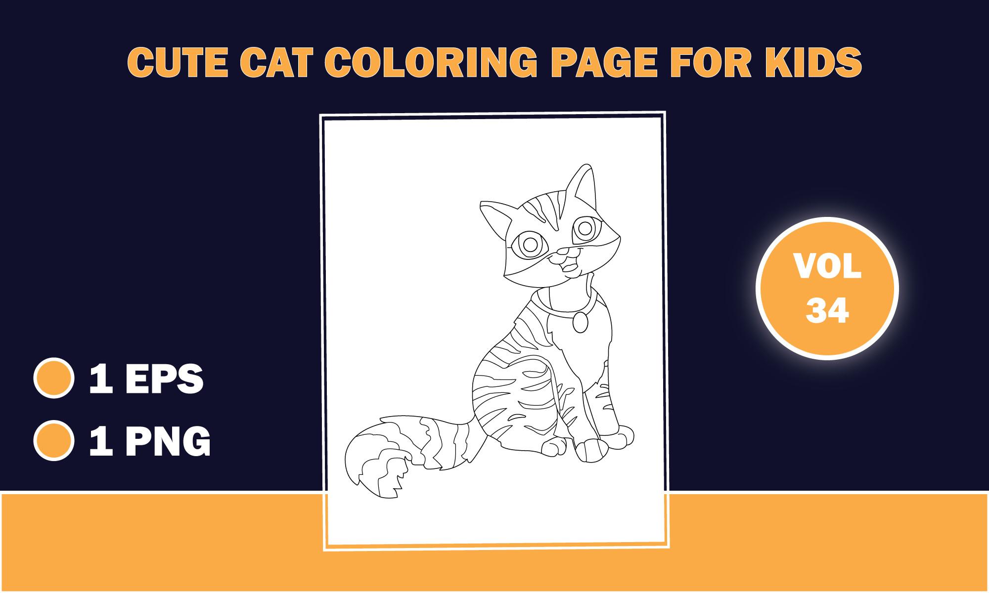 Cute Cat Outline Coloring Pages for Kids
