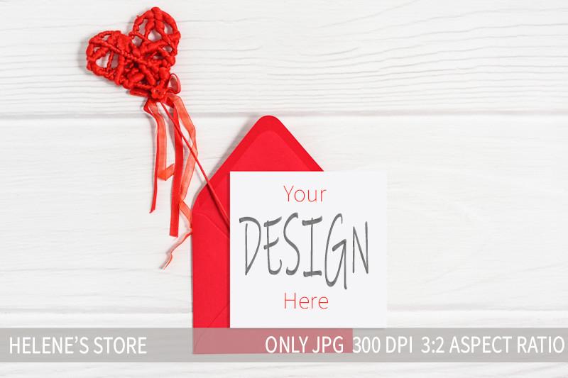 Valentines Card Mockup, Square Card Mock
