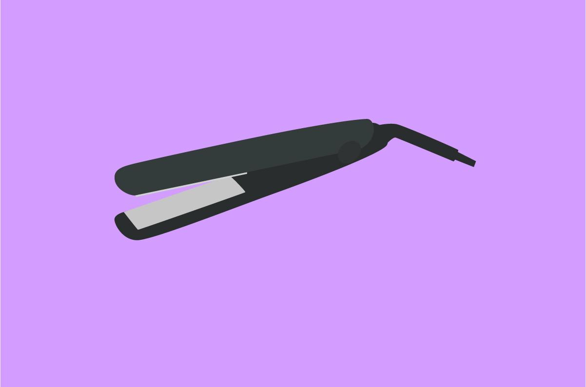 Hair Straightener Cartoon Flat Vector