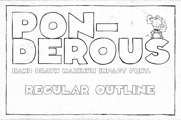 Ponderous Regular Outline Font