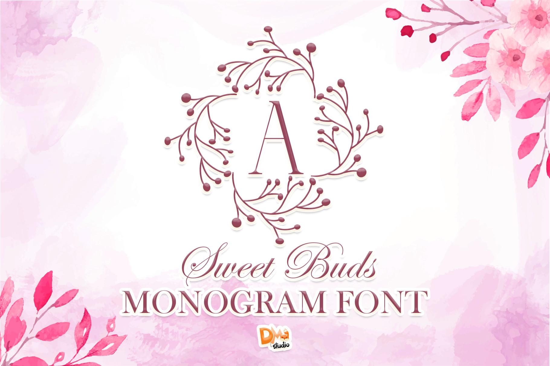Sweet Buds Monogram Font
