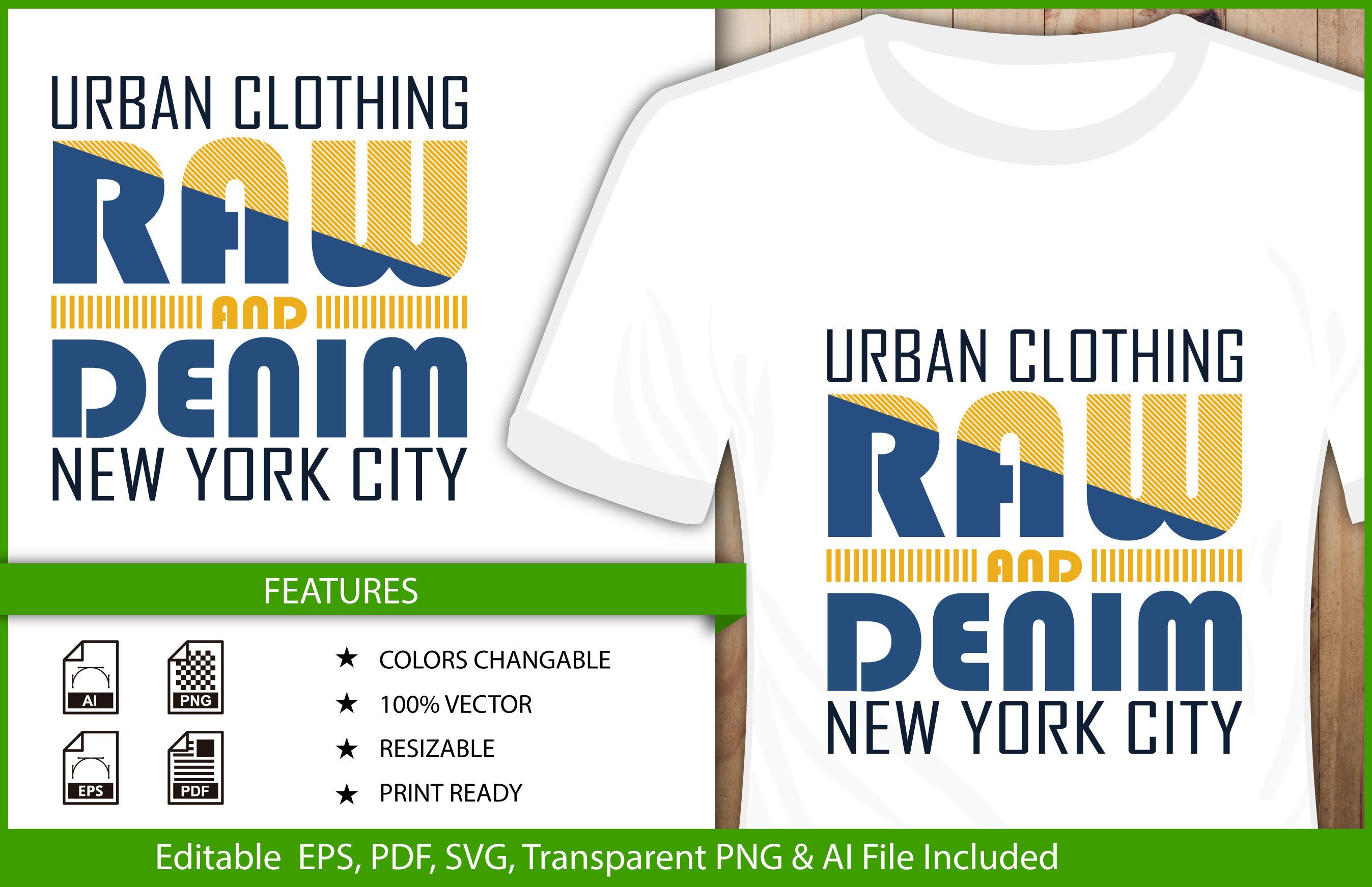 Typography T-shirt Design Row and Denim