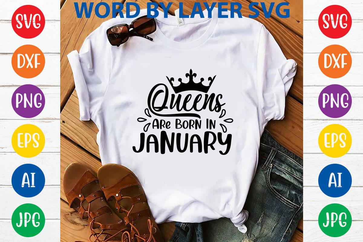 Queens Are Born in January Svg Design