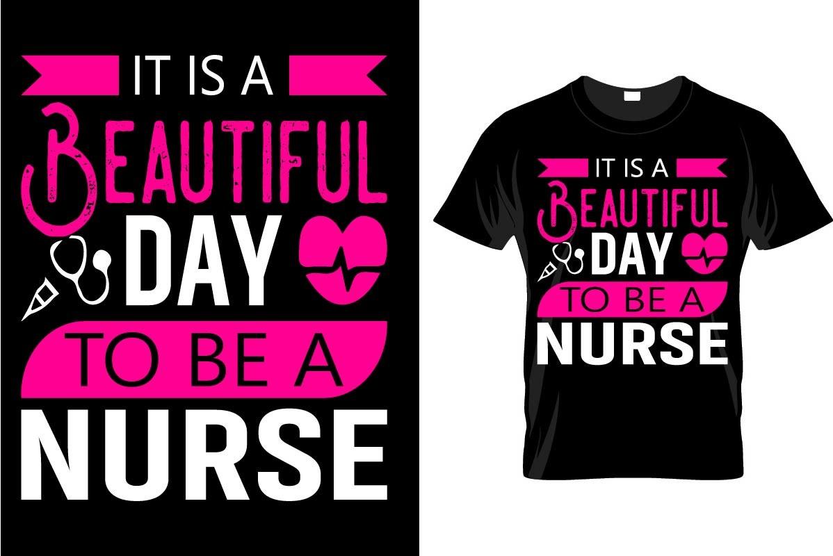 Nurse Typographic T-Shirt Design Vector