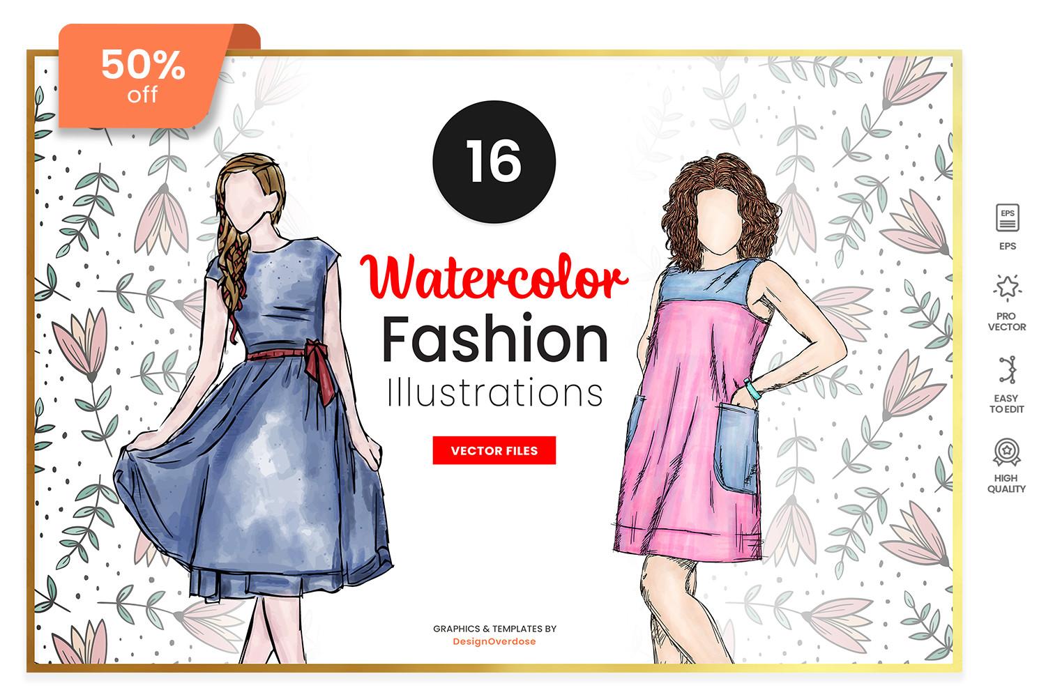 Watercolor Fashion Illustrations