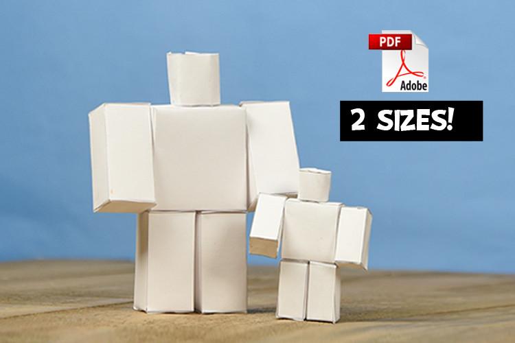 Kids Paper Craft Pixel Box Figure