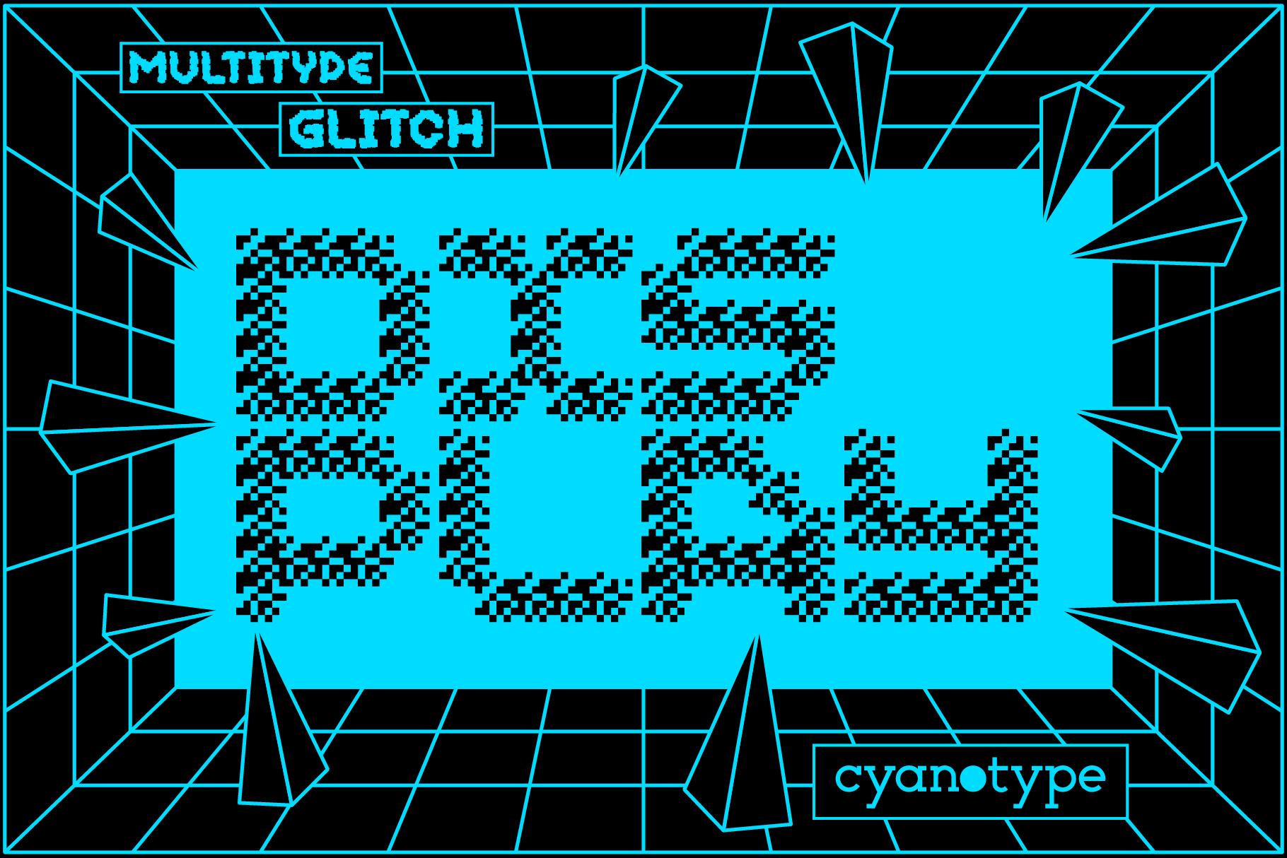 MultiType Glitch Display Font