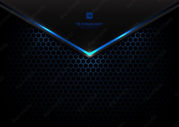 Technology Black Metallic Blue Light