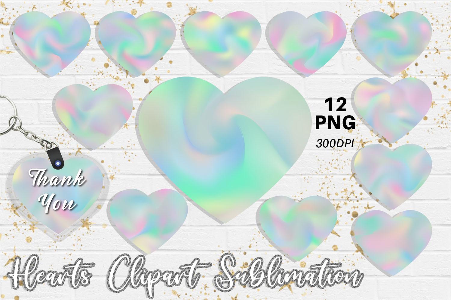 Hearts Sublimation Design Happy Color