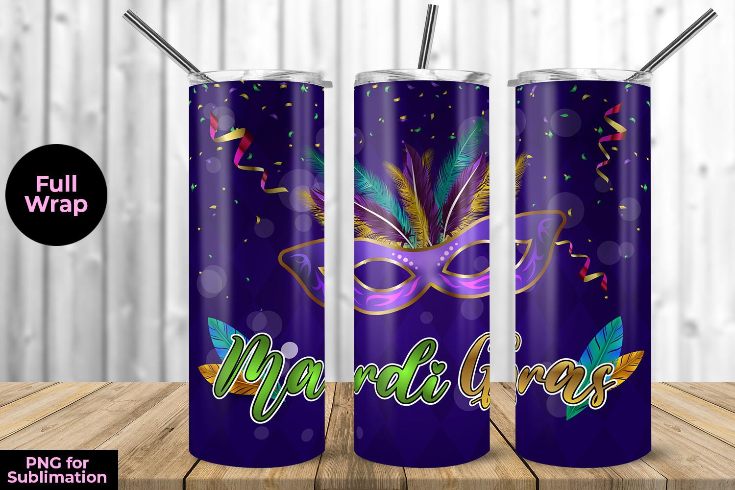 Mardi Gras Skinny Tumbler Wrap Sublimati