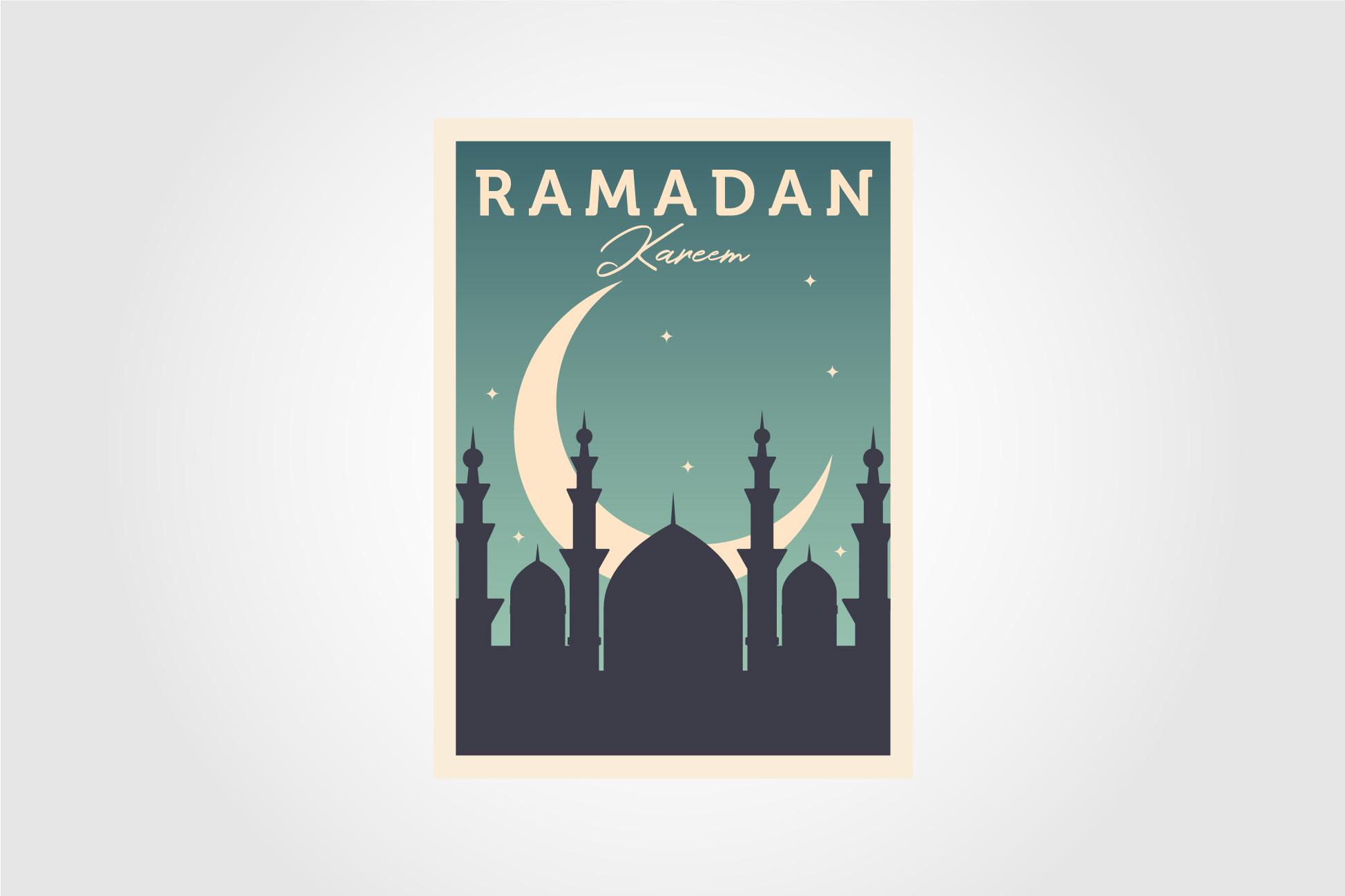 Mosque Landscape Background Poster