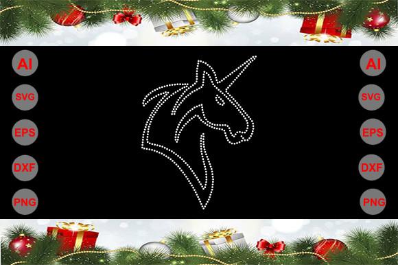 Printable Unicorn Rhinestone Template