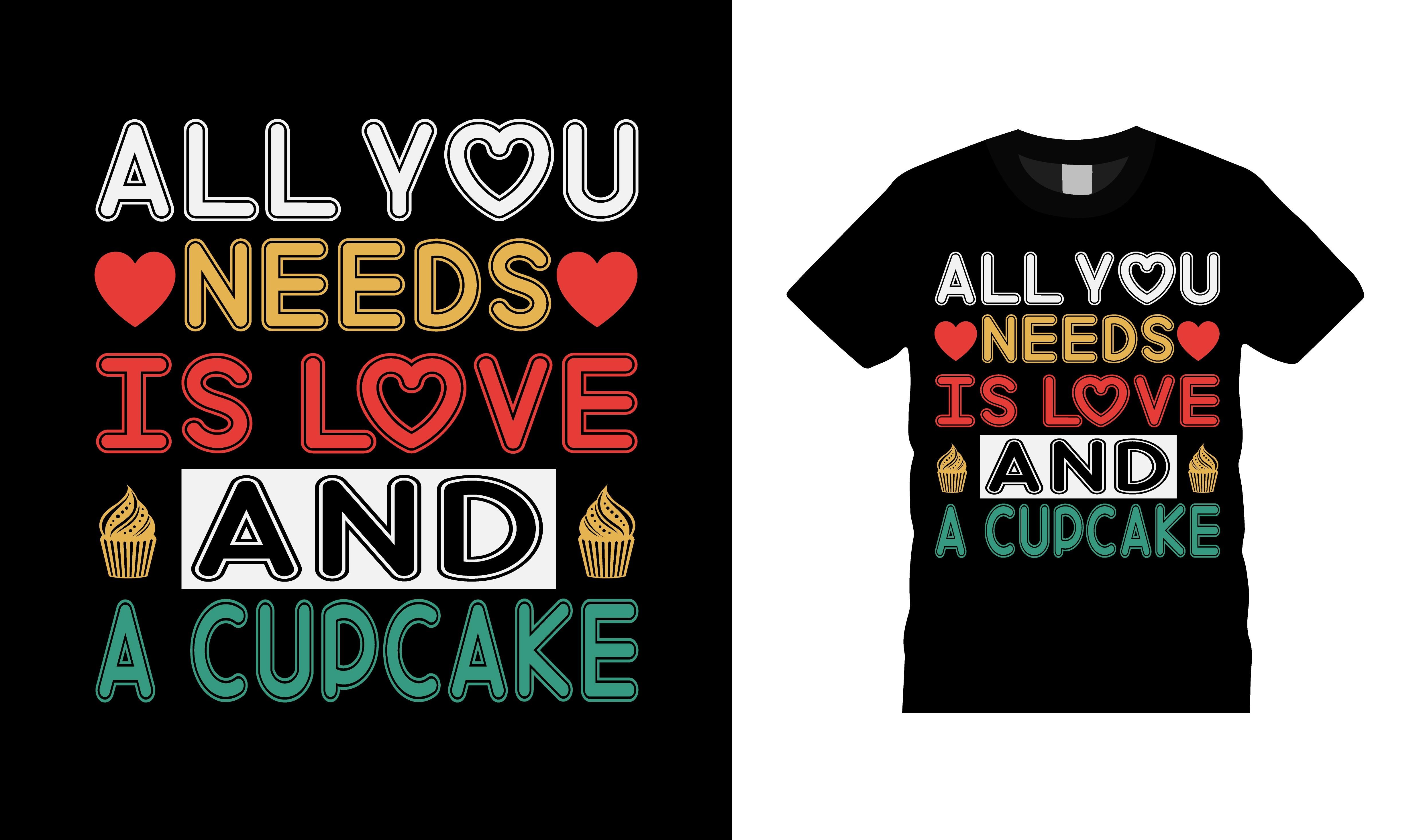 Love and a Cupcake T-shirt Design
