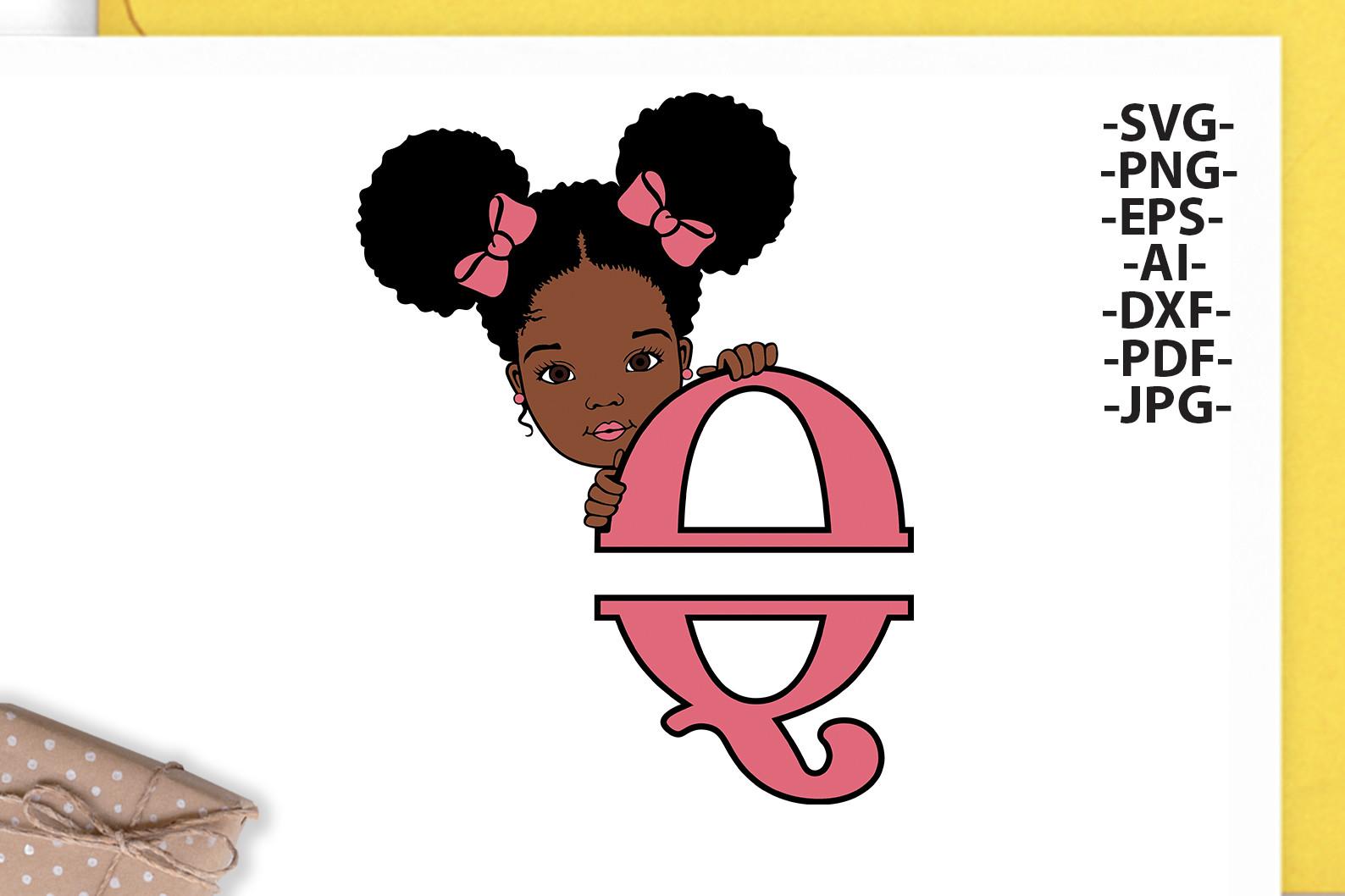 Afro Girl Svg Letter Q,Alphabet Name Svg