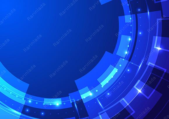 Abstract Technology Blue Wheel Geometric