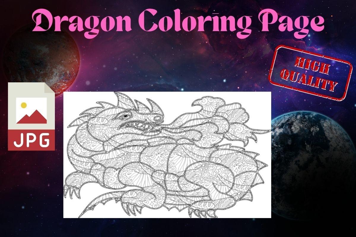 Dragon Coloring Page, Book for Adults