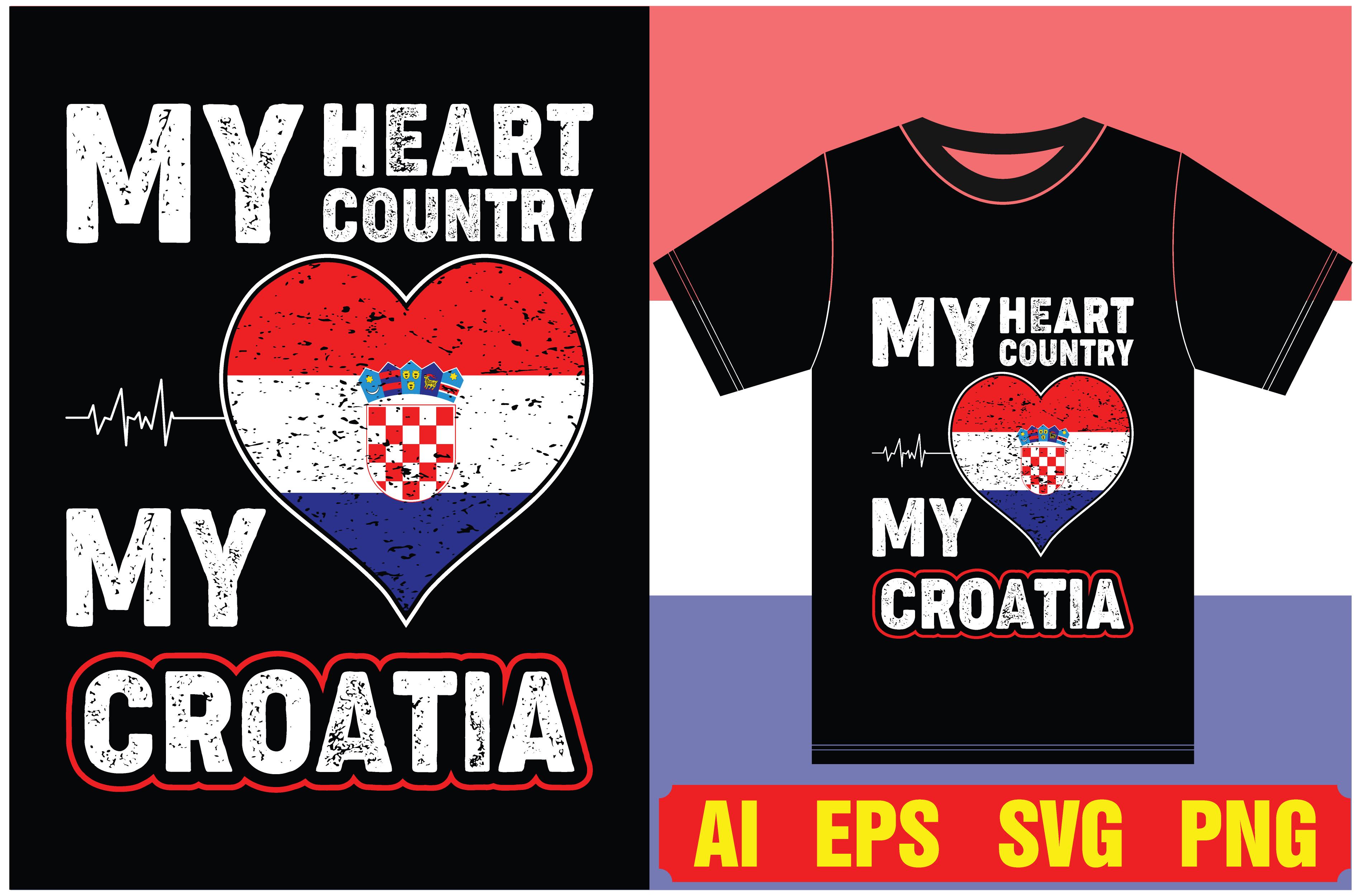 Croatia Flag T-shirt Designs.Typography
