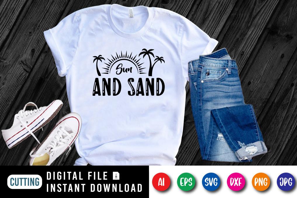 Sun and Sand, Summer Palms Tree SVG