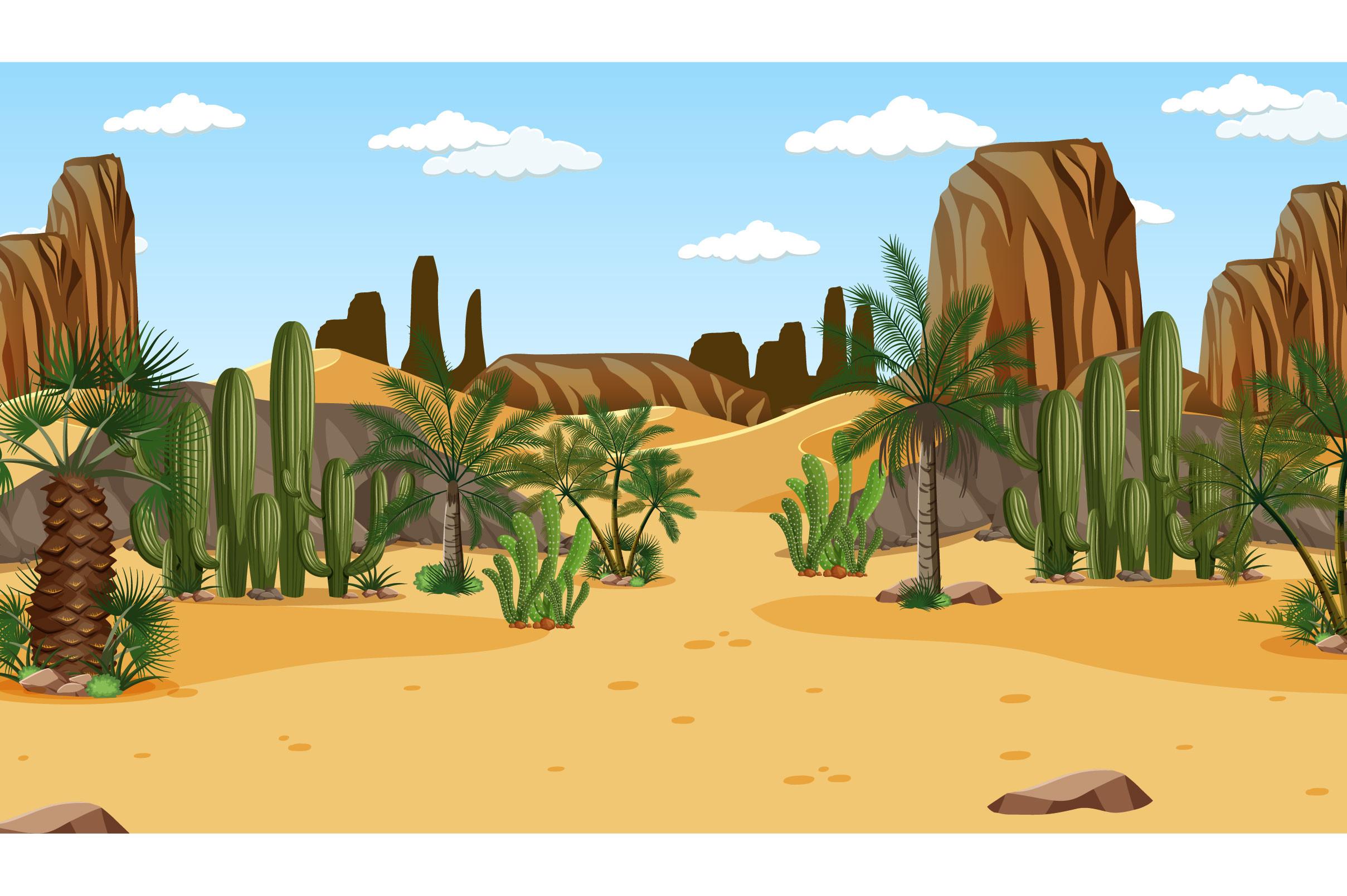 Desert-forest-landscape-day-time-scene