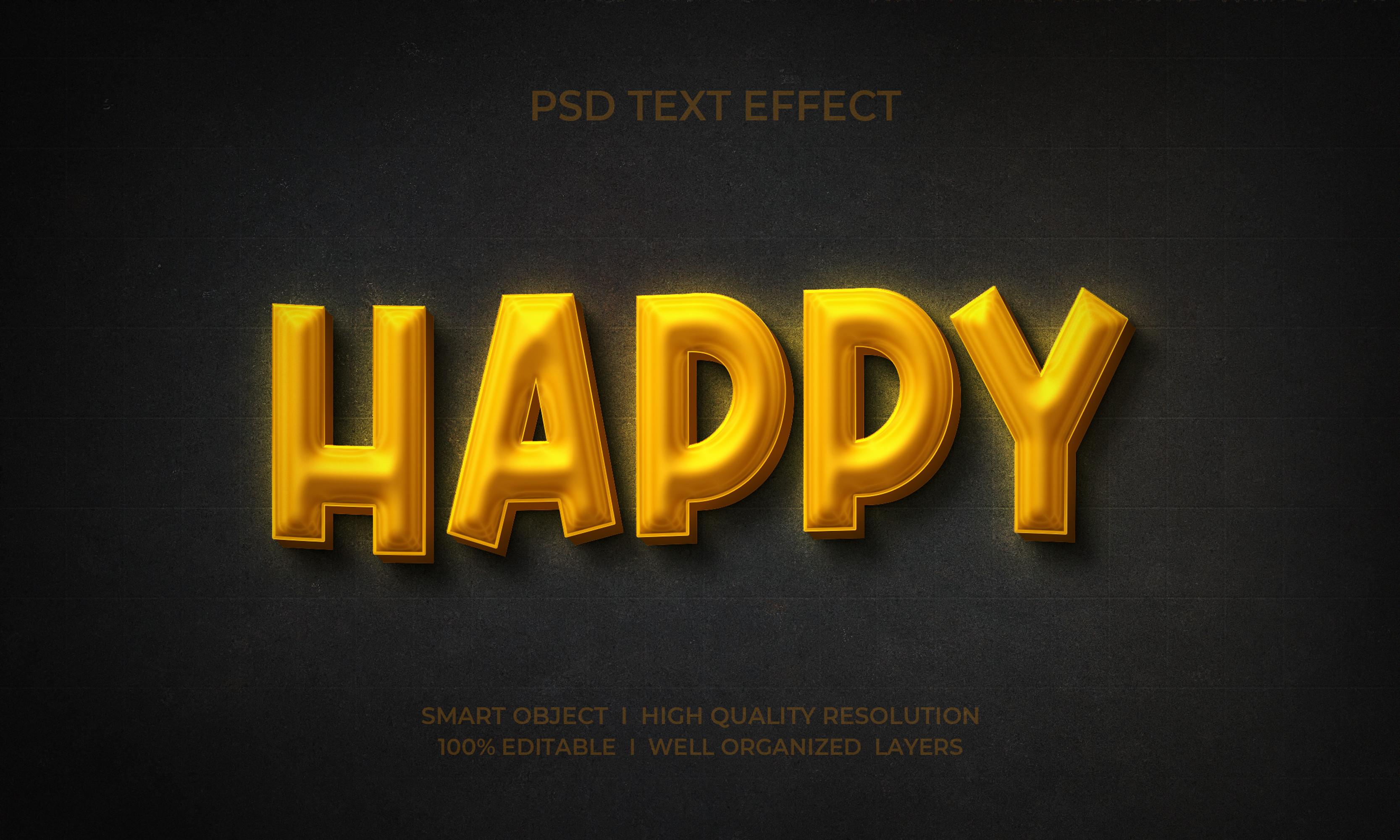 Happy 3d Text Effect Template
