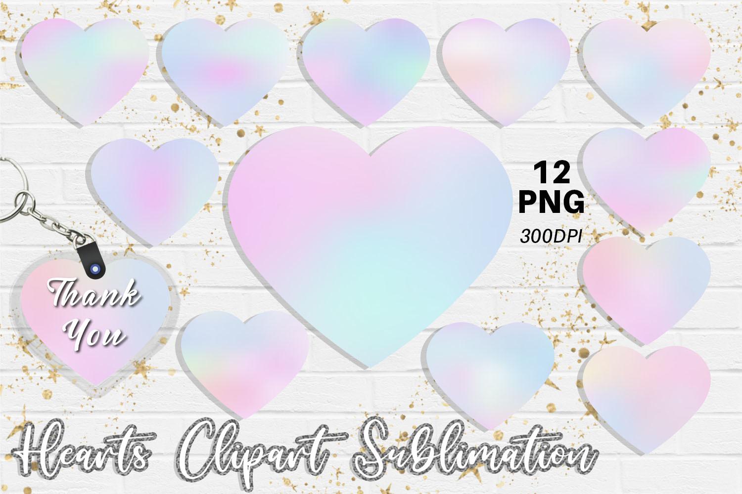 Hearts Sublimation Design Happy Color