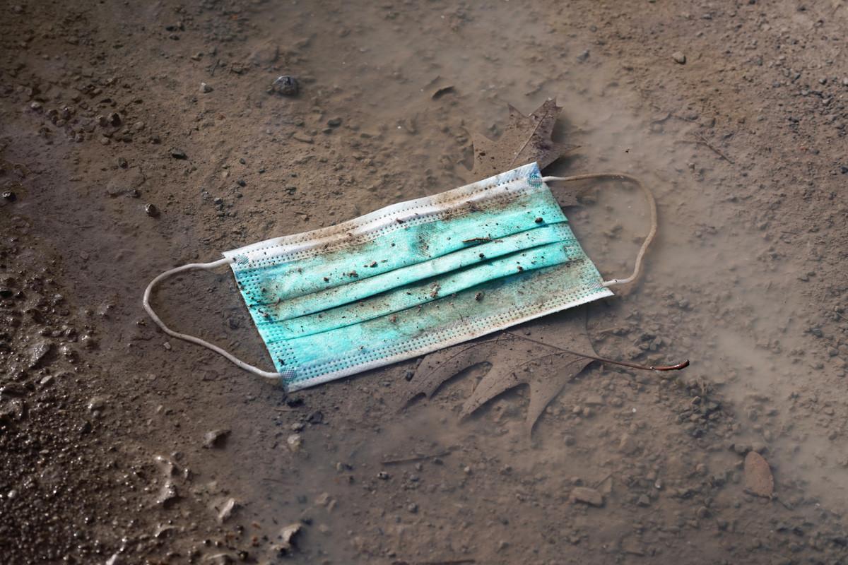 Discarded Used Disposable Face Mask