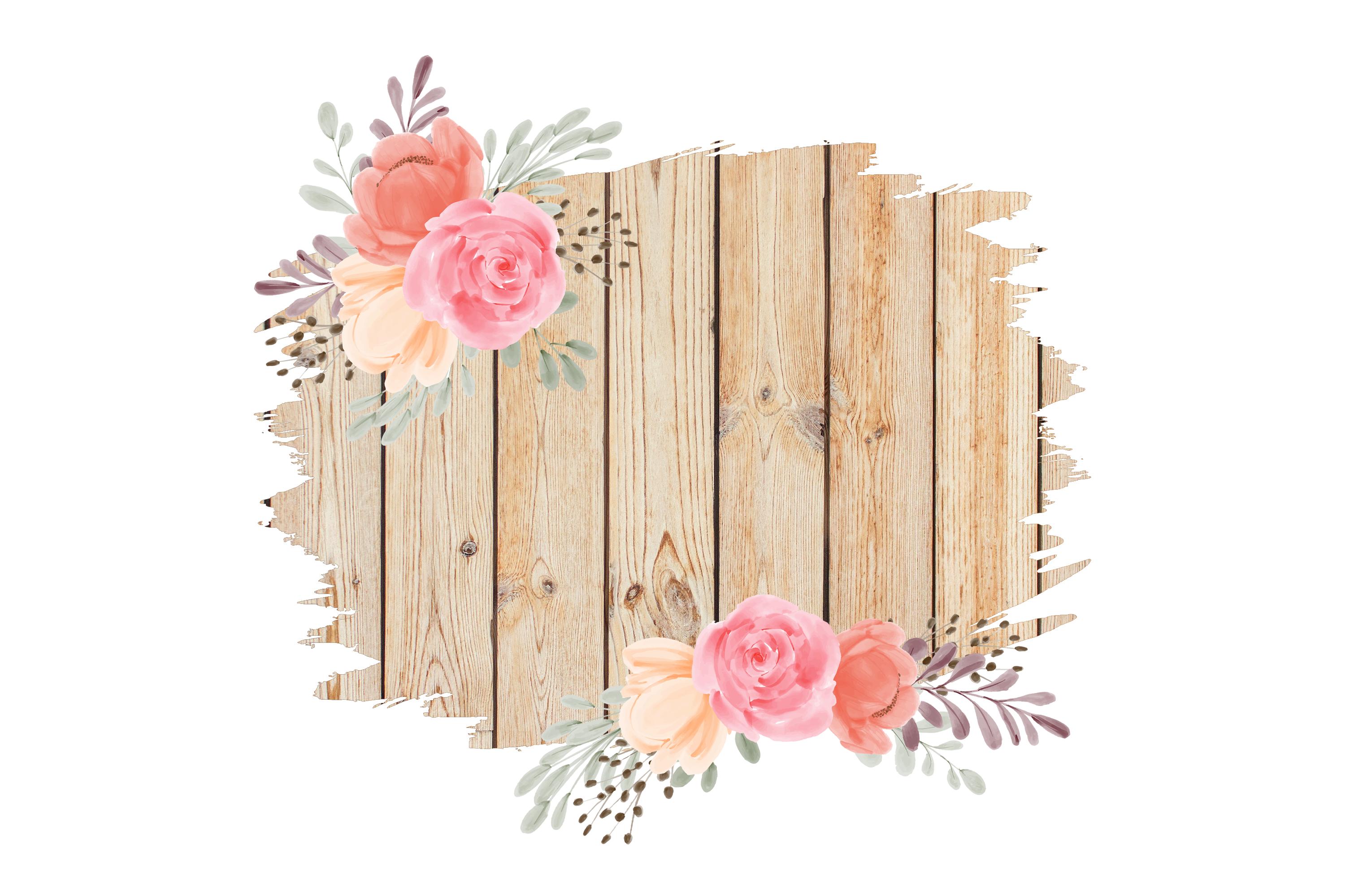 Floral Wood Sublimation Png