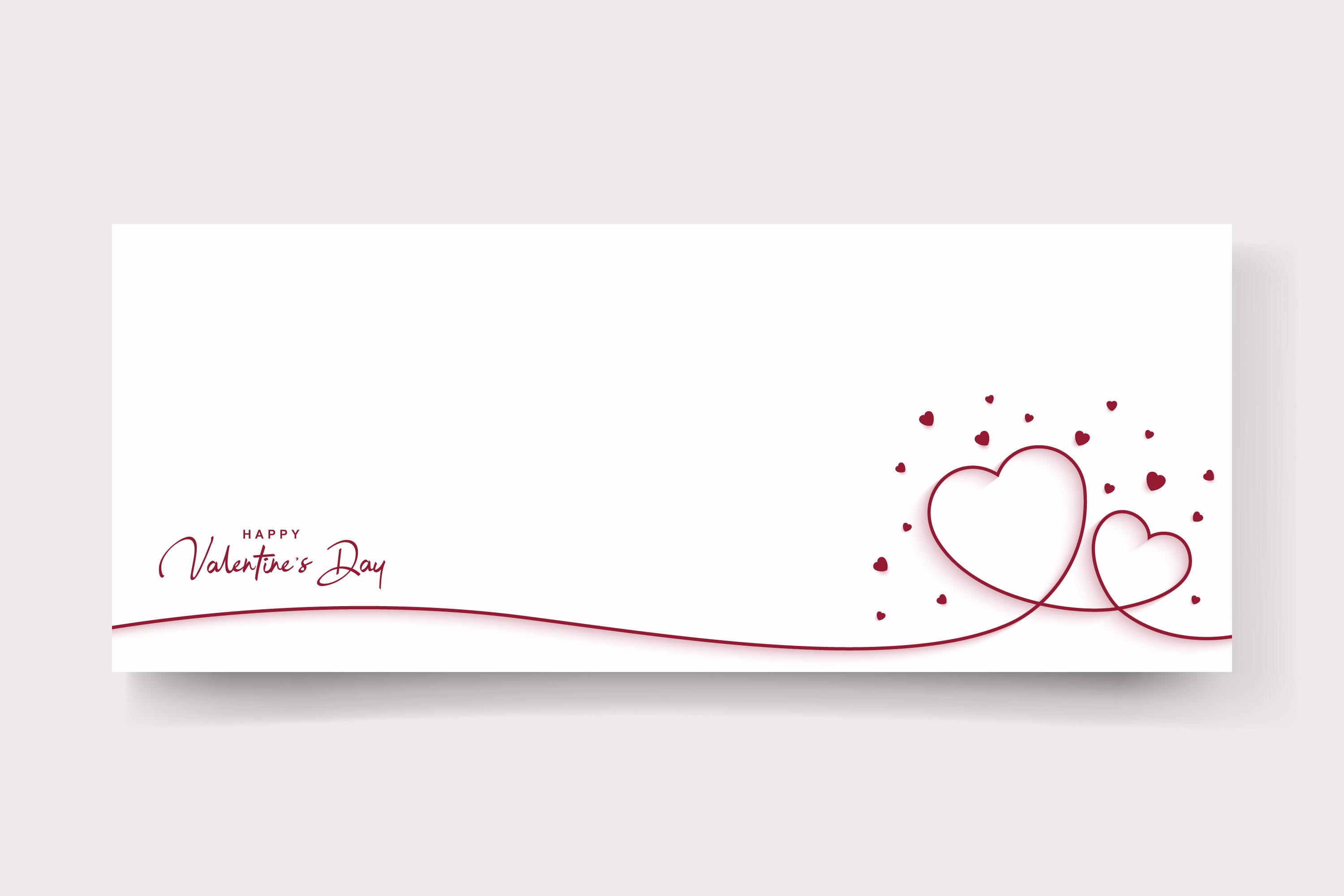 Minimalist Happy Valentine's Day Banner