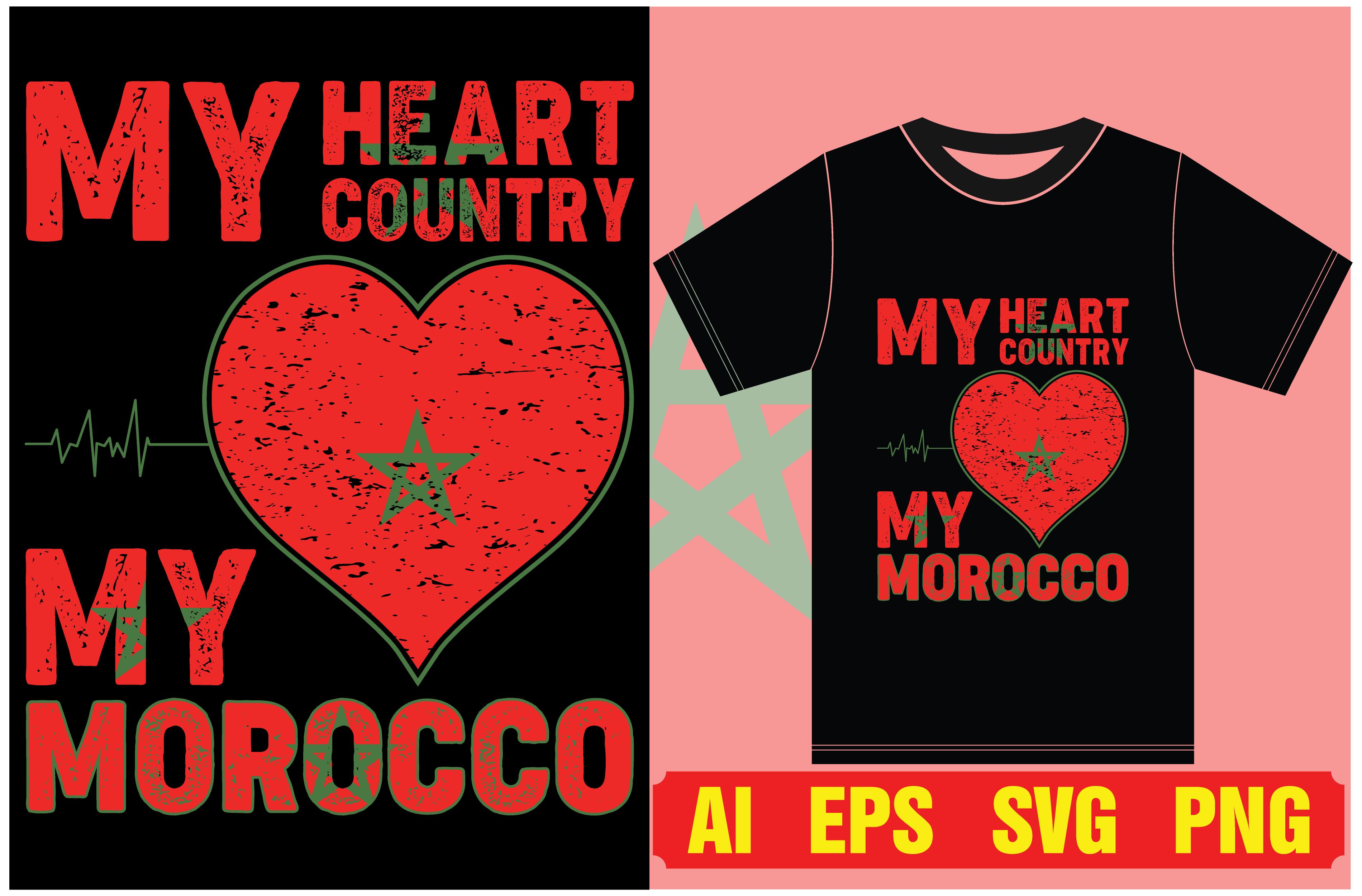 Morocco Flag T-shirt Design.Typography