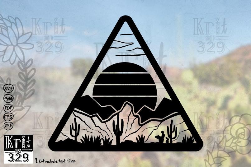 Western Desert Landecape Triangle Frame