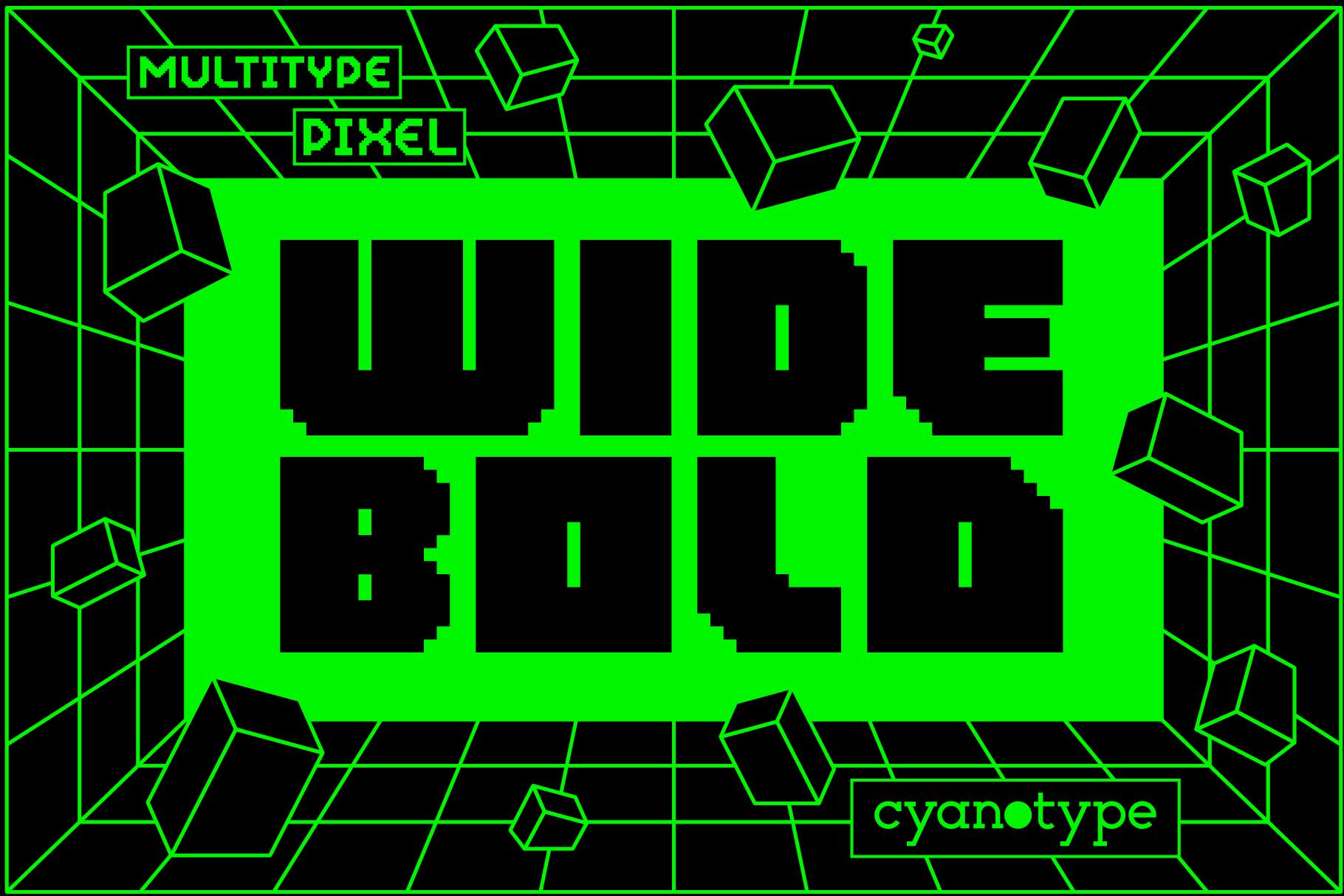MultiType Pixel Wide Bold Font