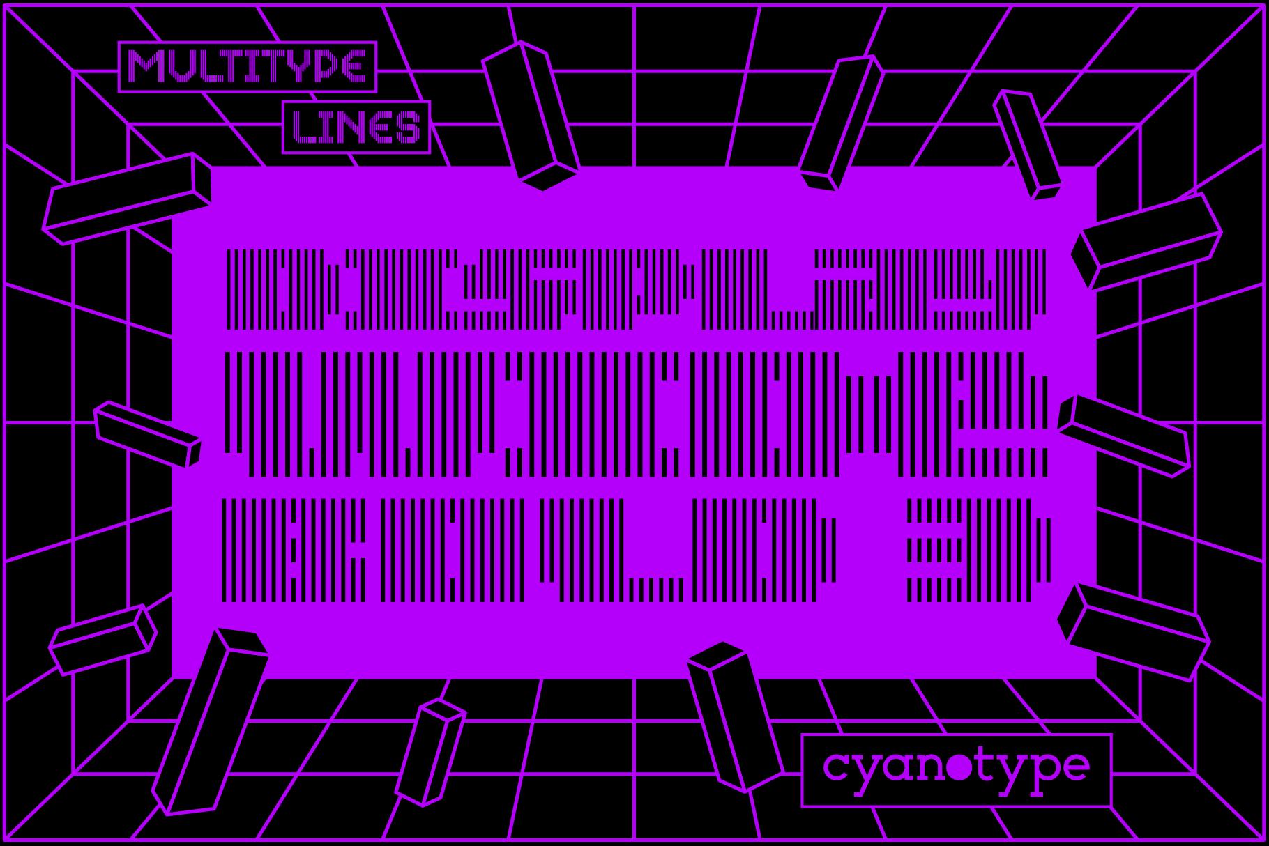 MultiType Lines Display Wide Bold 3 Font
