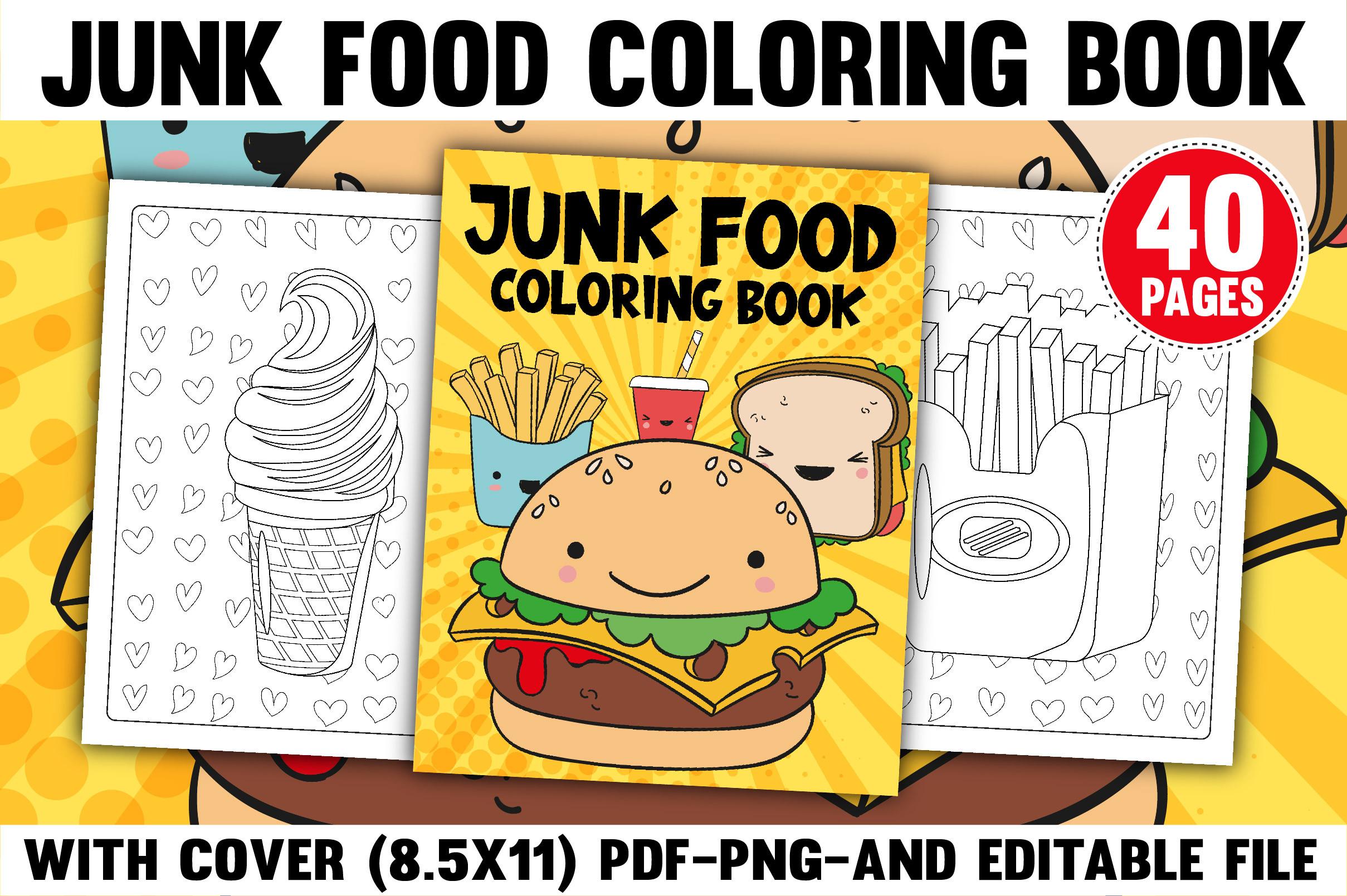 Fast Food Coloring Book & Cover Design