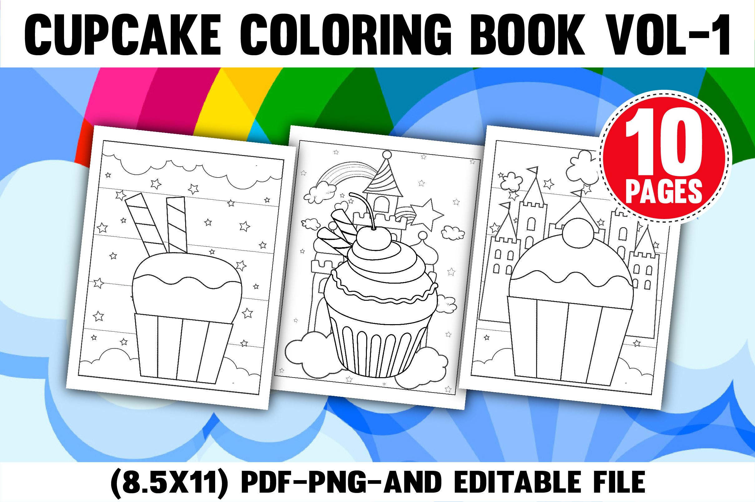Cupcake Coloring Book for Kids & Teens