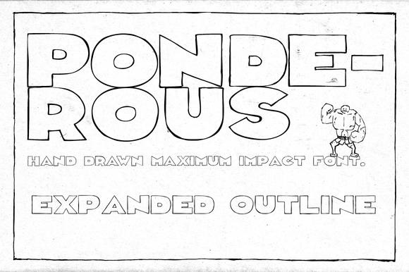 Ponderous Expanded Outline Font