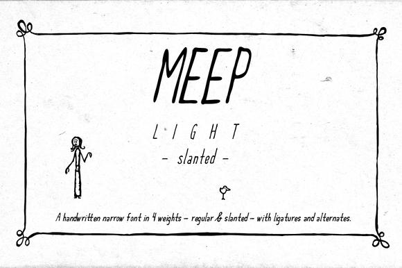 Meep Light Slanted Font