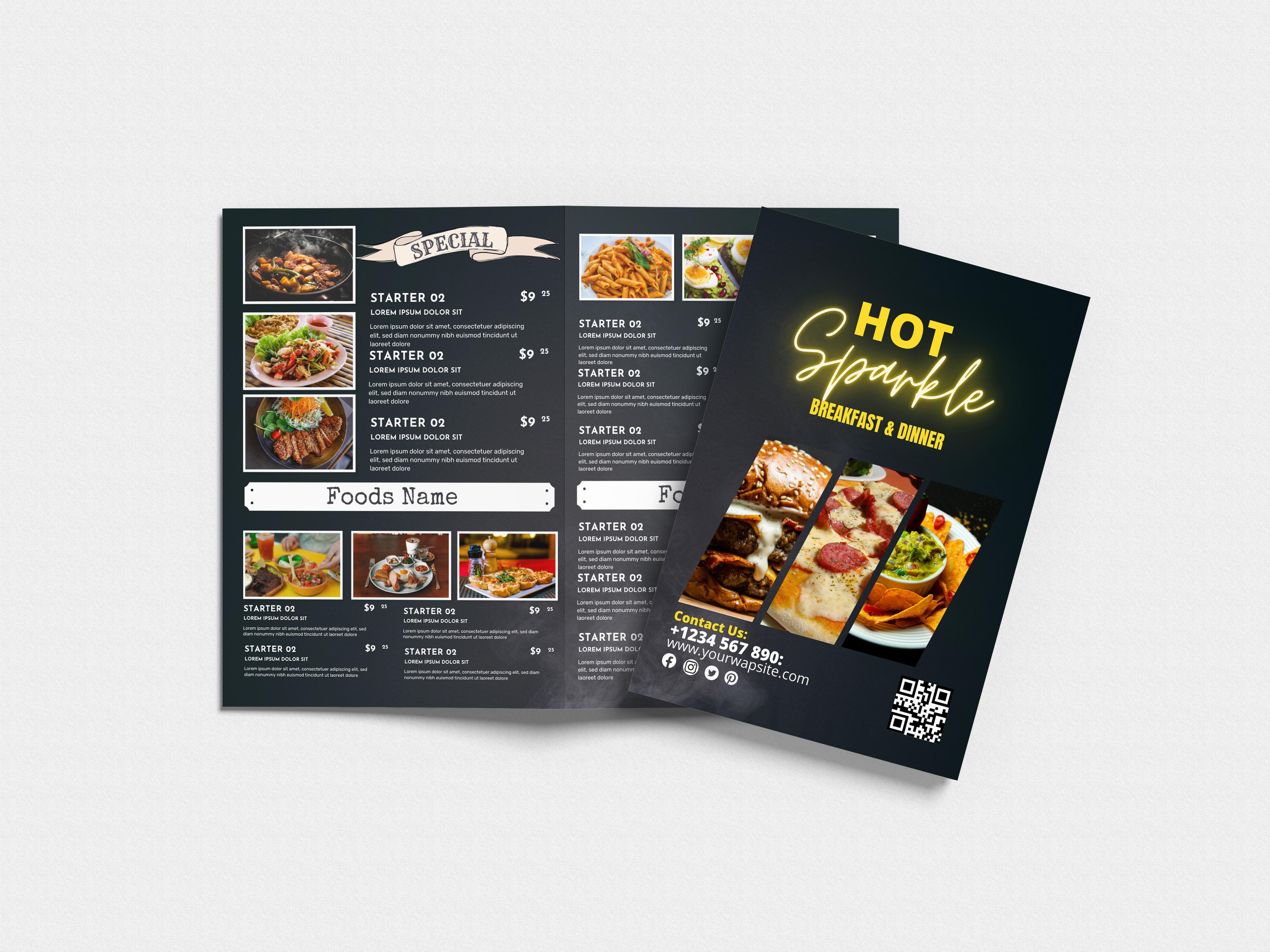 Restaurant Bifold Brochure Templates