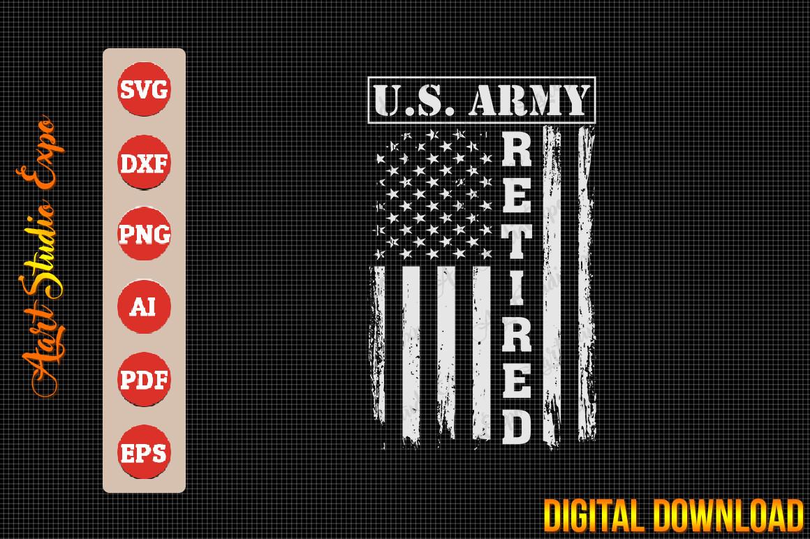 US Army Retired Distressed American Flag
