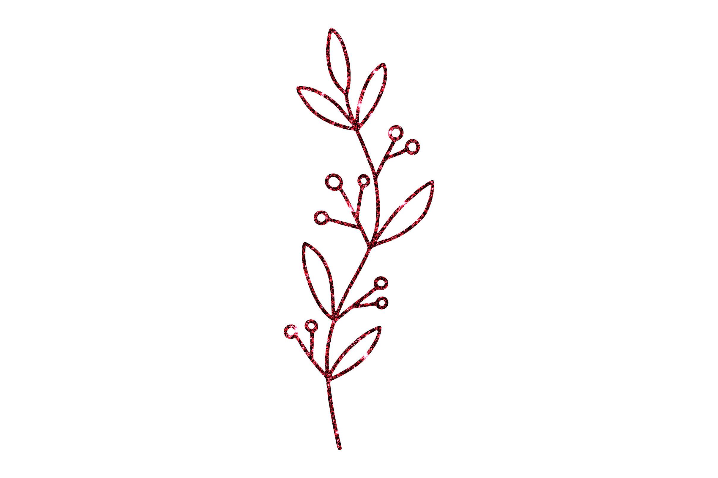 Leaves Glitter Sticker Png