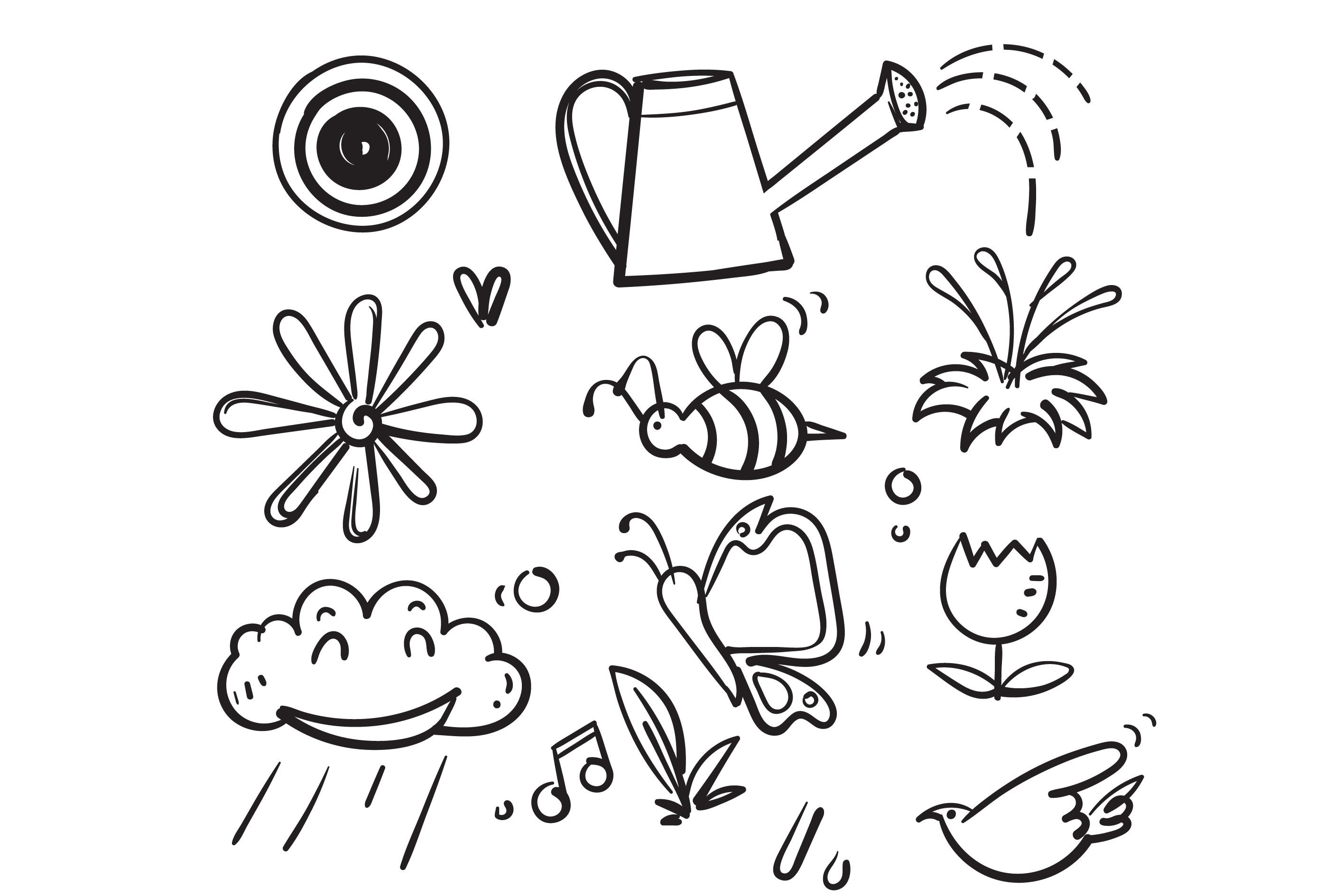 Doodle Spring Season Nature Illustration