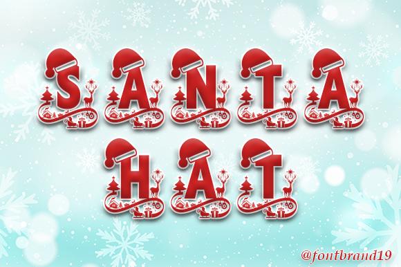Santa Hat Monogram Font
