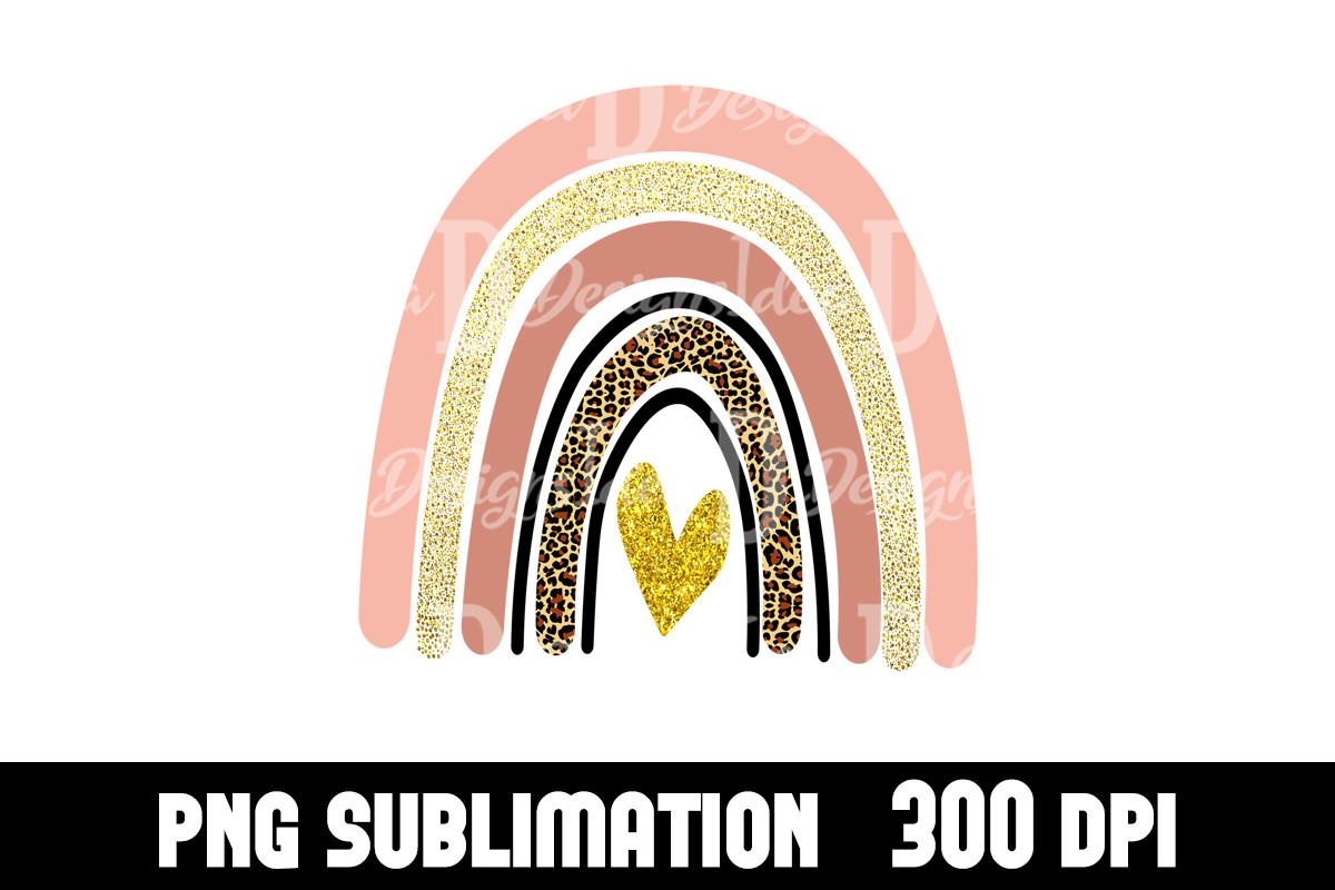 Heart Pink Rainbow Sublimation Png