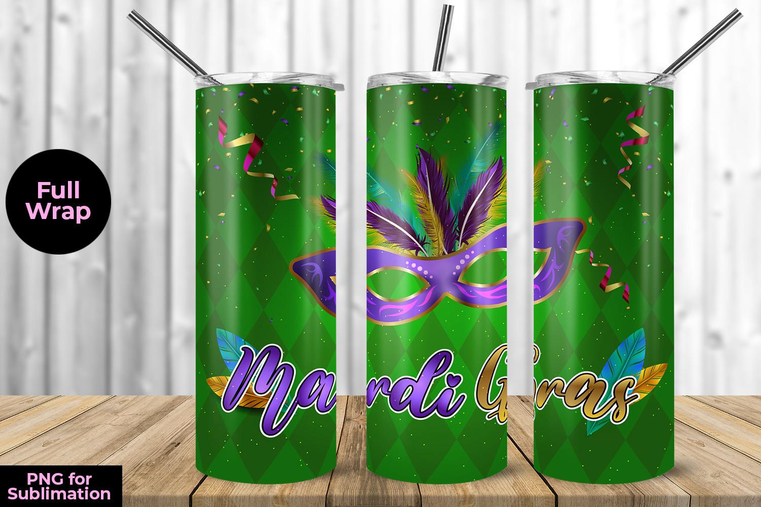 Mardi Gras Green Skinny Tumbler Wrap Sub